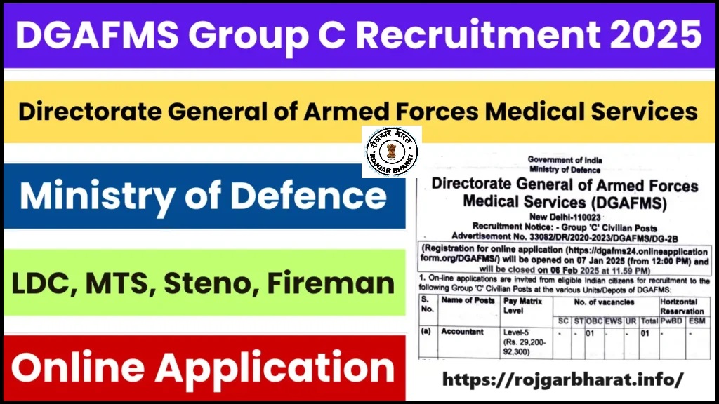 DGAFMS Group C Recruitment 2025